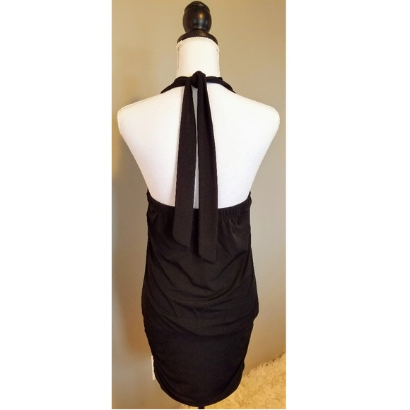 Black Halter, Fitted-Bottom Dress - Picture 5 of 7